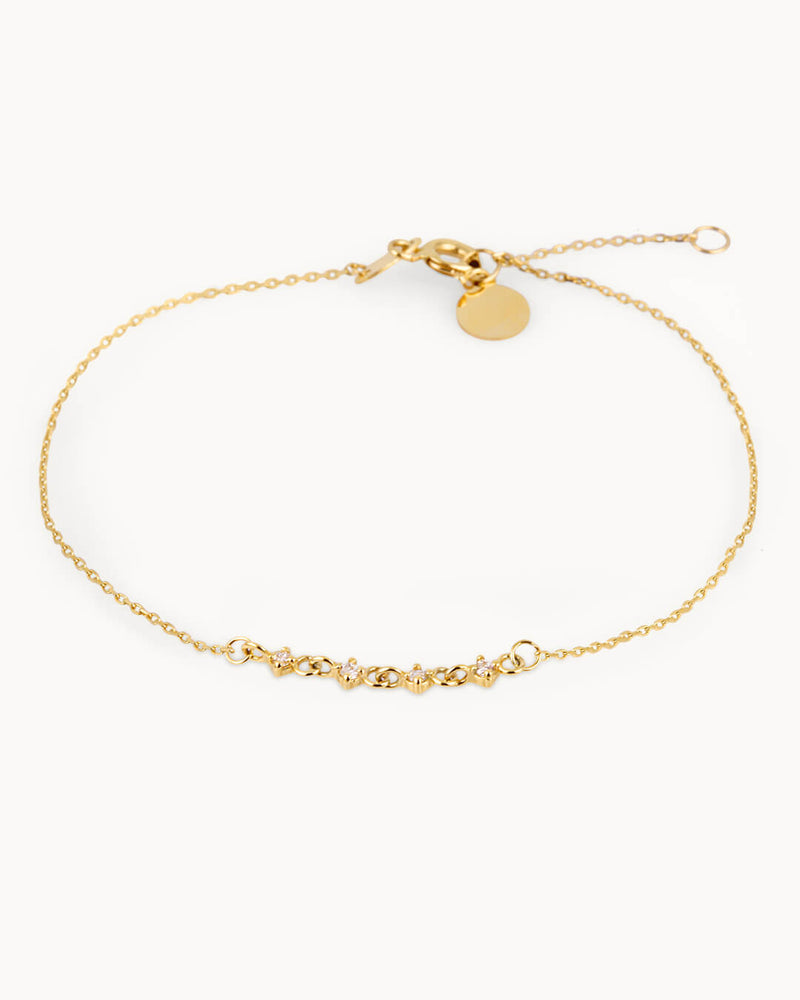 14K Gold Eucalyptus Flower Diamond Bracelet