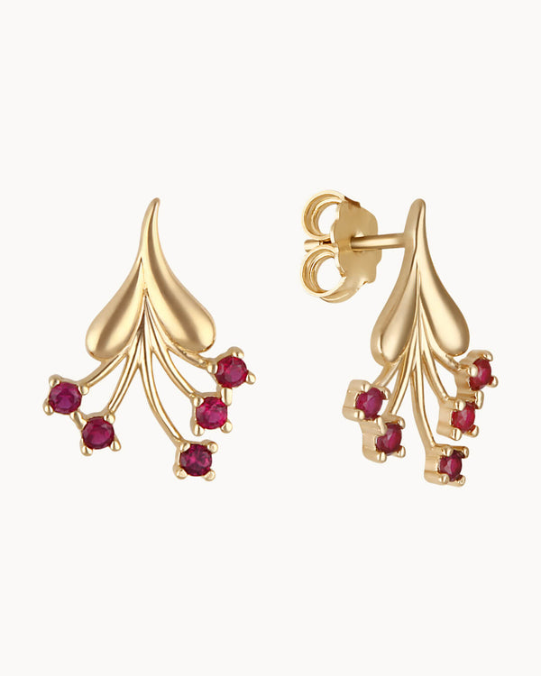 14K Gold Fuchsia Earrings