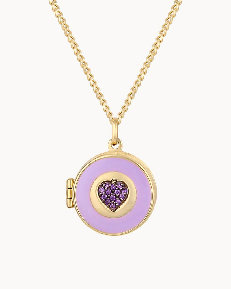 14K Solid Gold Memories in the Mirror Locket Necklace