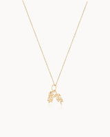 14K Gold Olive Branch Diamond Necklace
