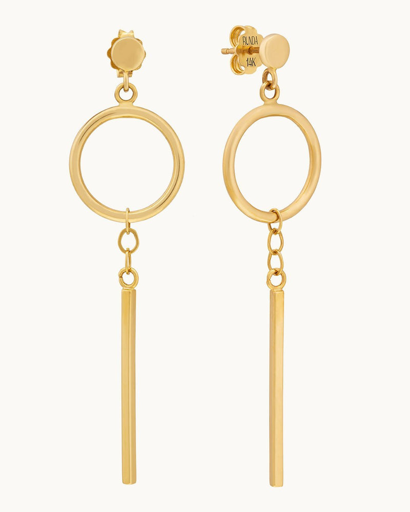 Linear 14K Gold Earrings
