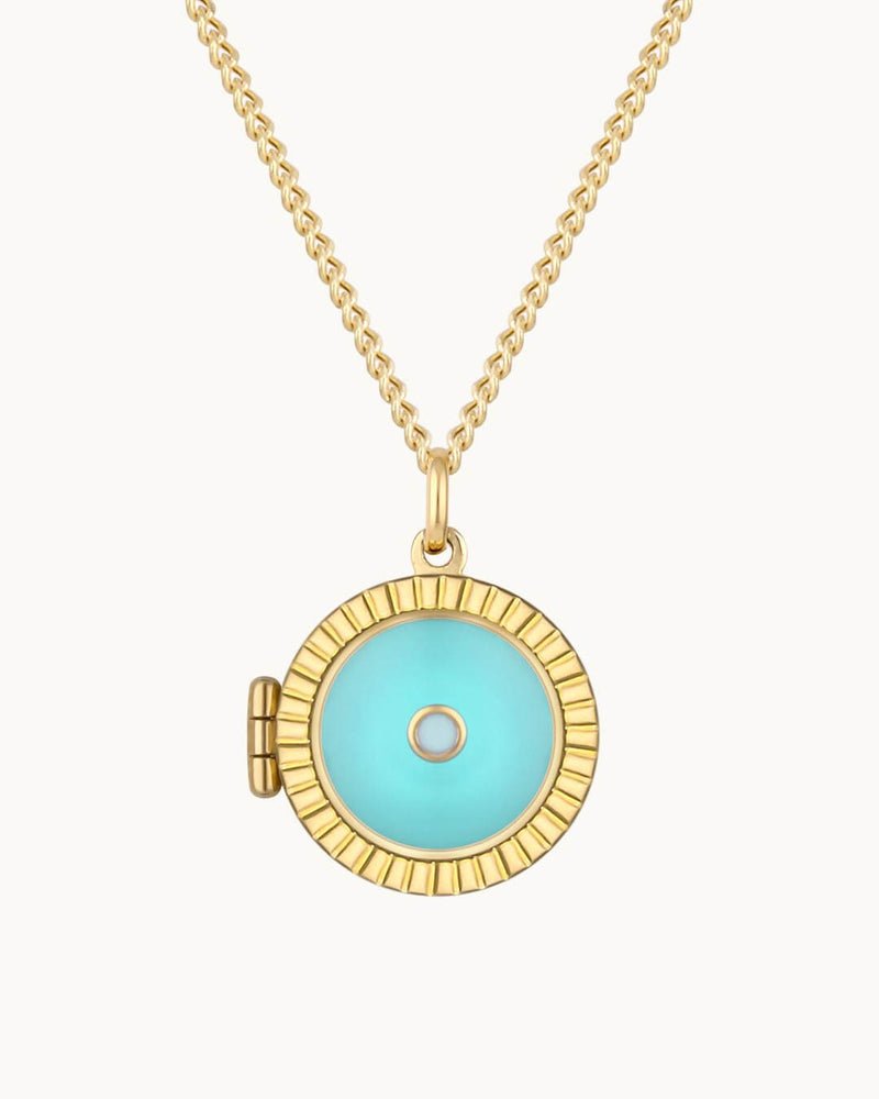 14K Solid Gold The Moment Locket Necklace