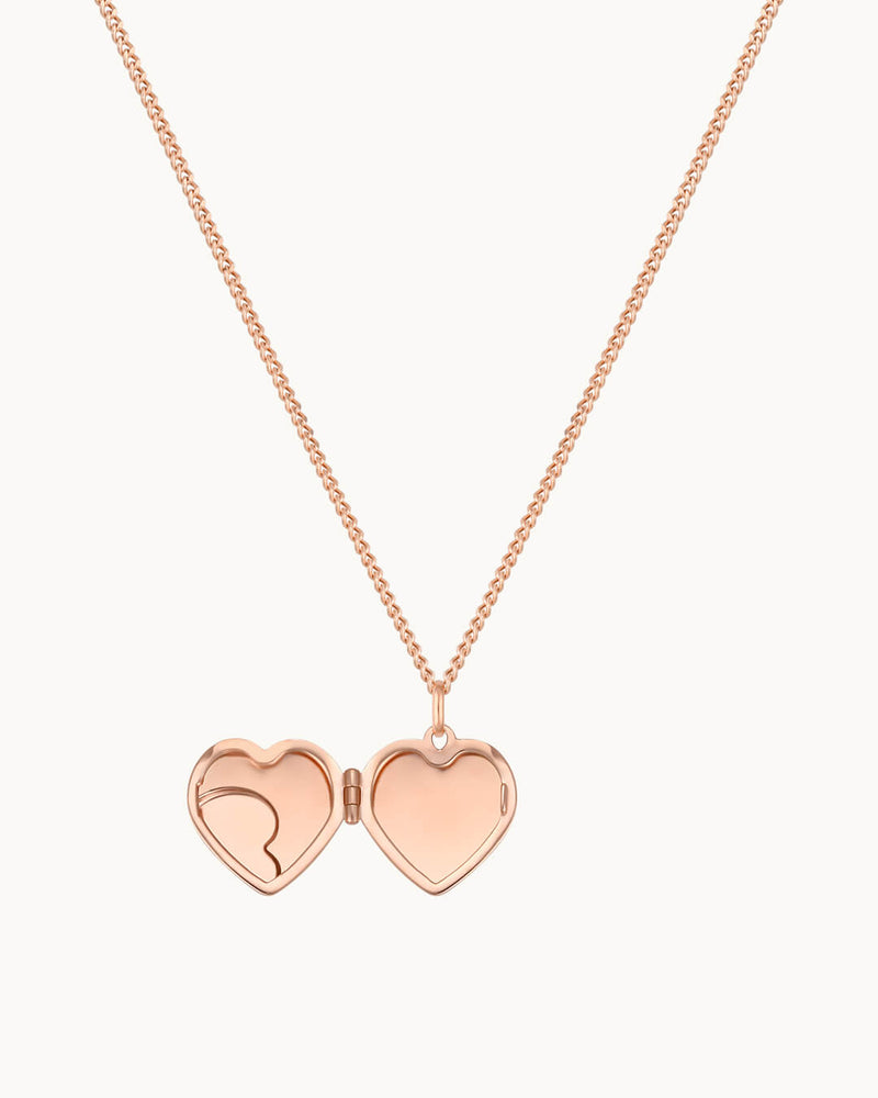 14K Solid Gold The Infinite Love Rose Gold Locket Necklace