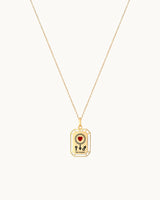 14K Solid Gold The Lovers Cart Tarot Necklace