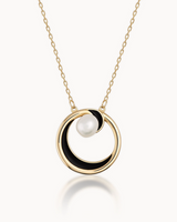14K Gold Embrace Natural Pearl Chain Necklace