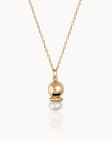 14K Gold Nature's Miracle Necklace Natural Pearl Chain Necklace