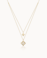 14K Gold North Star Natural Pearl Chain Necklace