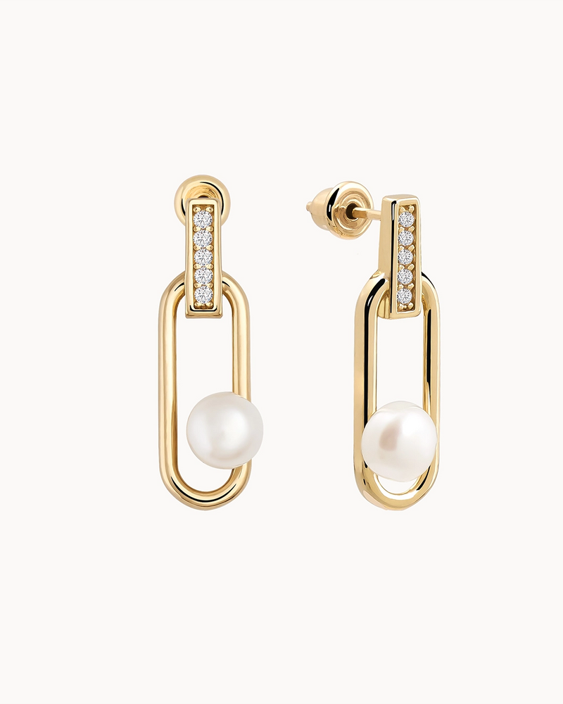 14K Gold Inception Natural Pearl Earrings