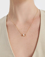 14k Gold Venus Natural Pearl Chain Necklace