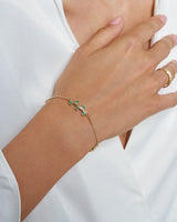 14K Gold Blossom Green Stone Chain Bracelet | Erdem Akan X Runda