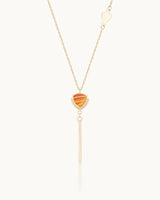 Occult 14K Solid Gold Carnelian Stone Minimal Dainty Pendant Necklace
