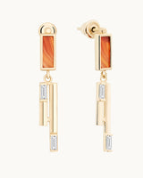Porte 14K Solid Gold Carnelian Stone Minimal Dainty Earrings