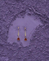 Dream in Nature 14K Solid Gold Carnelian Stone Minimal Dainty Earrings