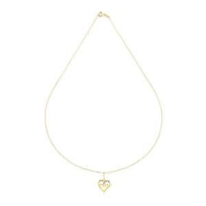 Discover the breathtaking 14K Gold Mother Necklace by RundaJewelryUs, featuring a pendant showcasing the word "MOM" elegantly encased in a heart shape. This exquisite piece is adorned with small silver stones on one side, and its delicate chain beautifully enhances the charm of the pendant.