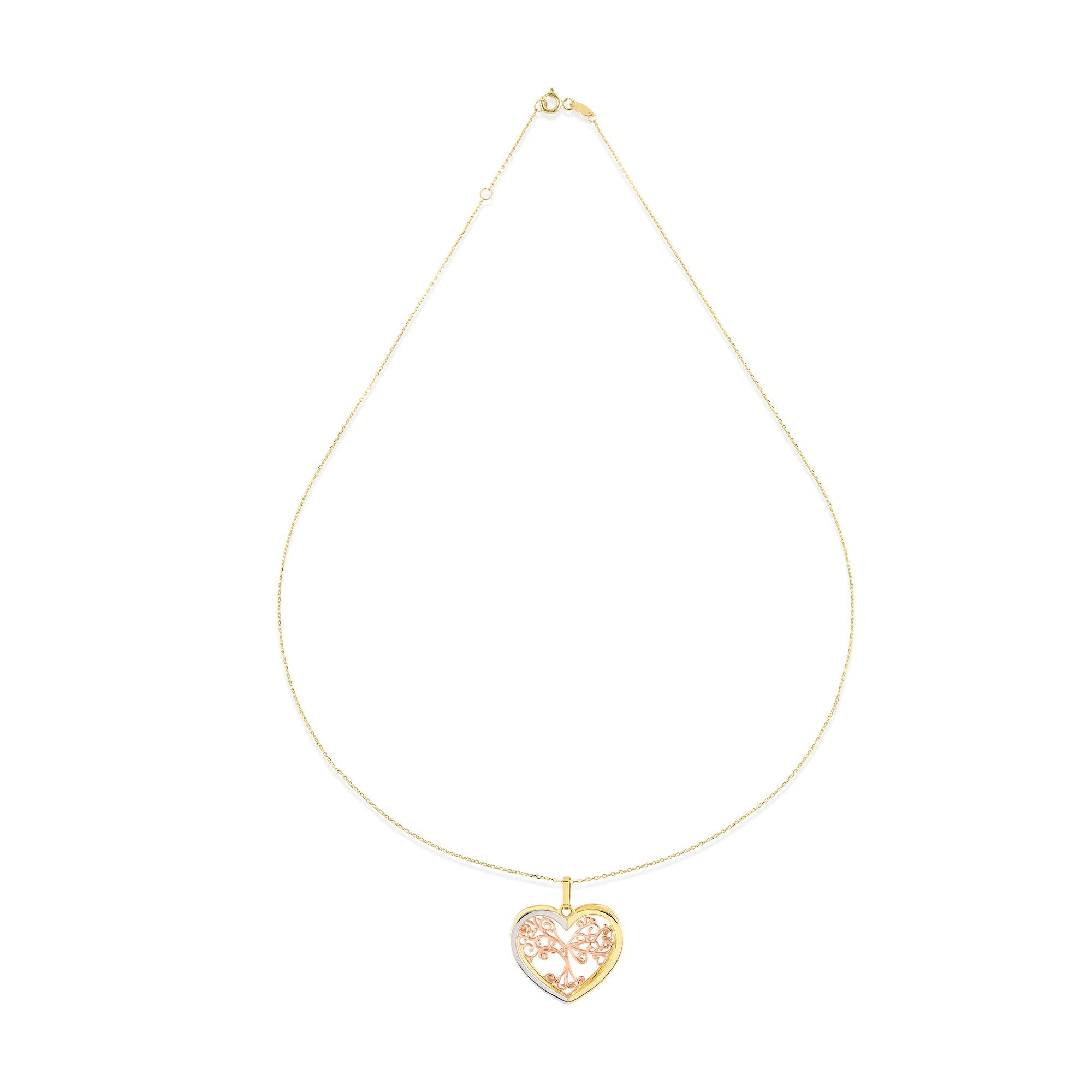 Collar de corazón y árbol de la vida