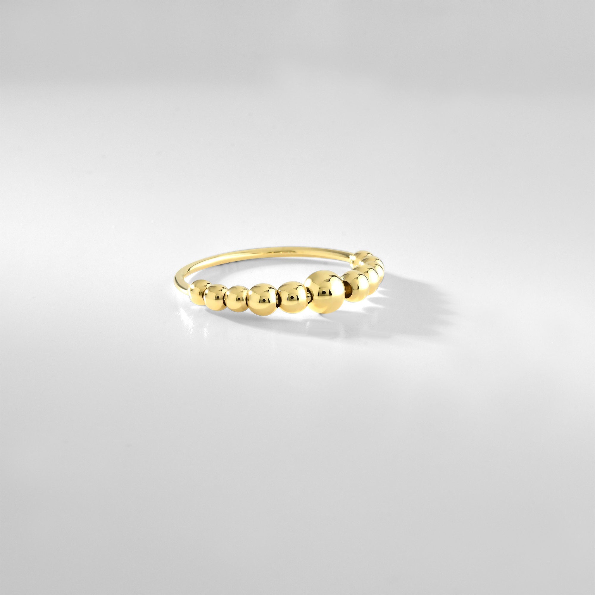 Anillo de burbuja de oro de 14 k