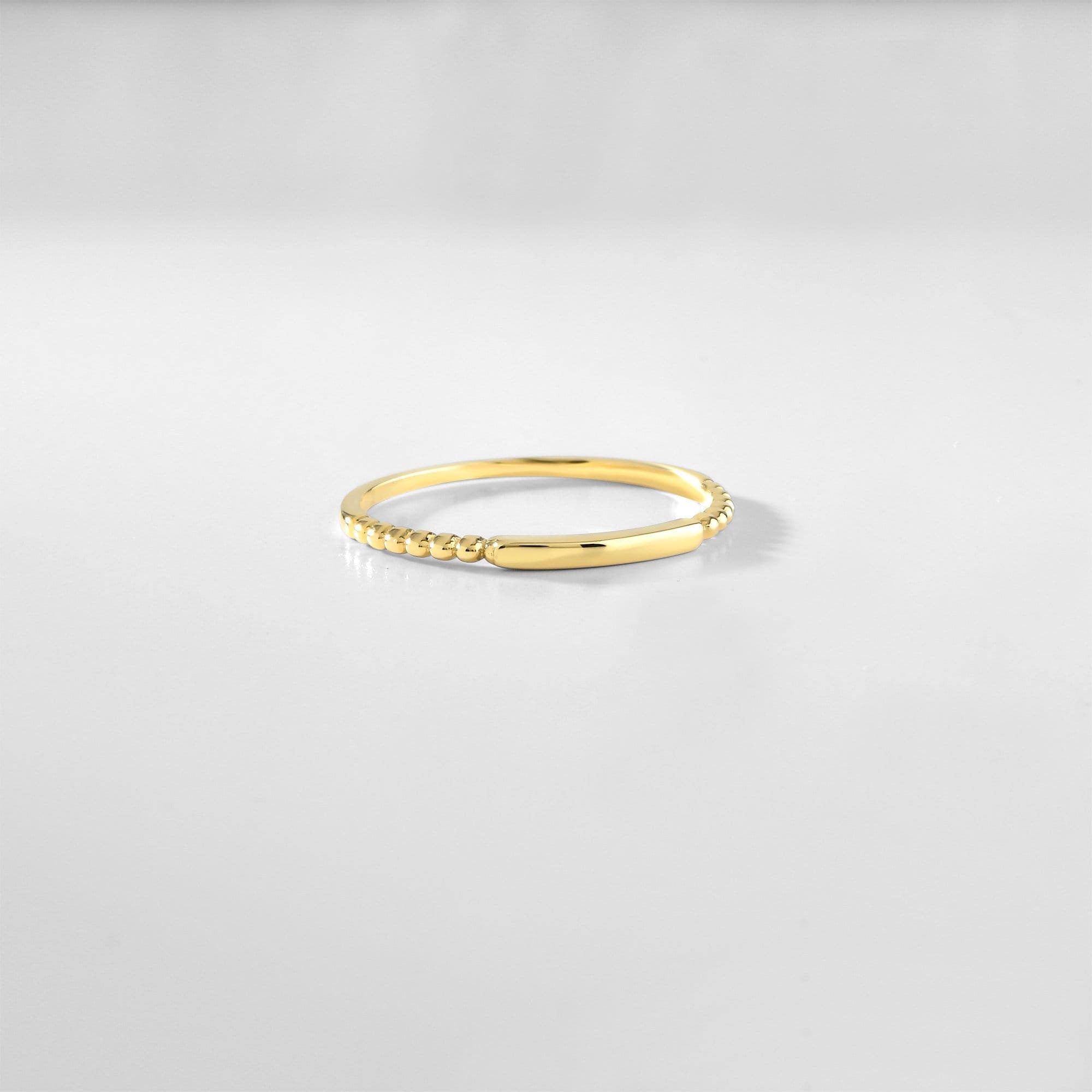 14K Solid Gold Minimalist Stacking Ring