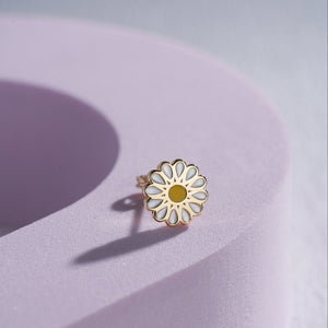 14K Gold Daisy Stud Earrings: These beautiful earrings, shaped like daisies with a yellow center, are crafted from 14K gold and feature detailed petals and a secure butterfly back closure.