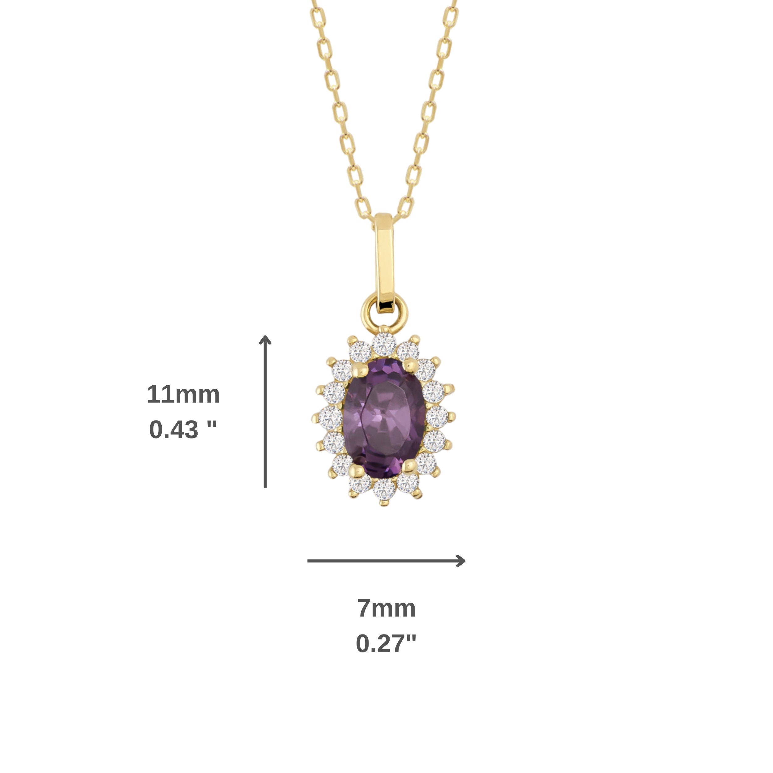 14K Gold Amethyst Necklace