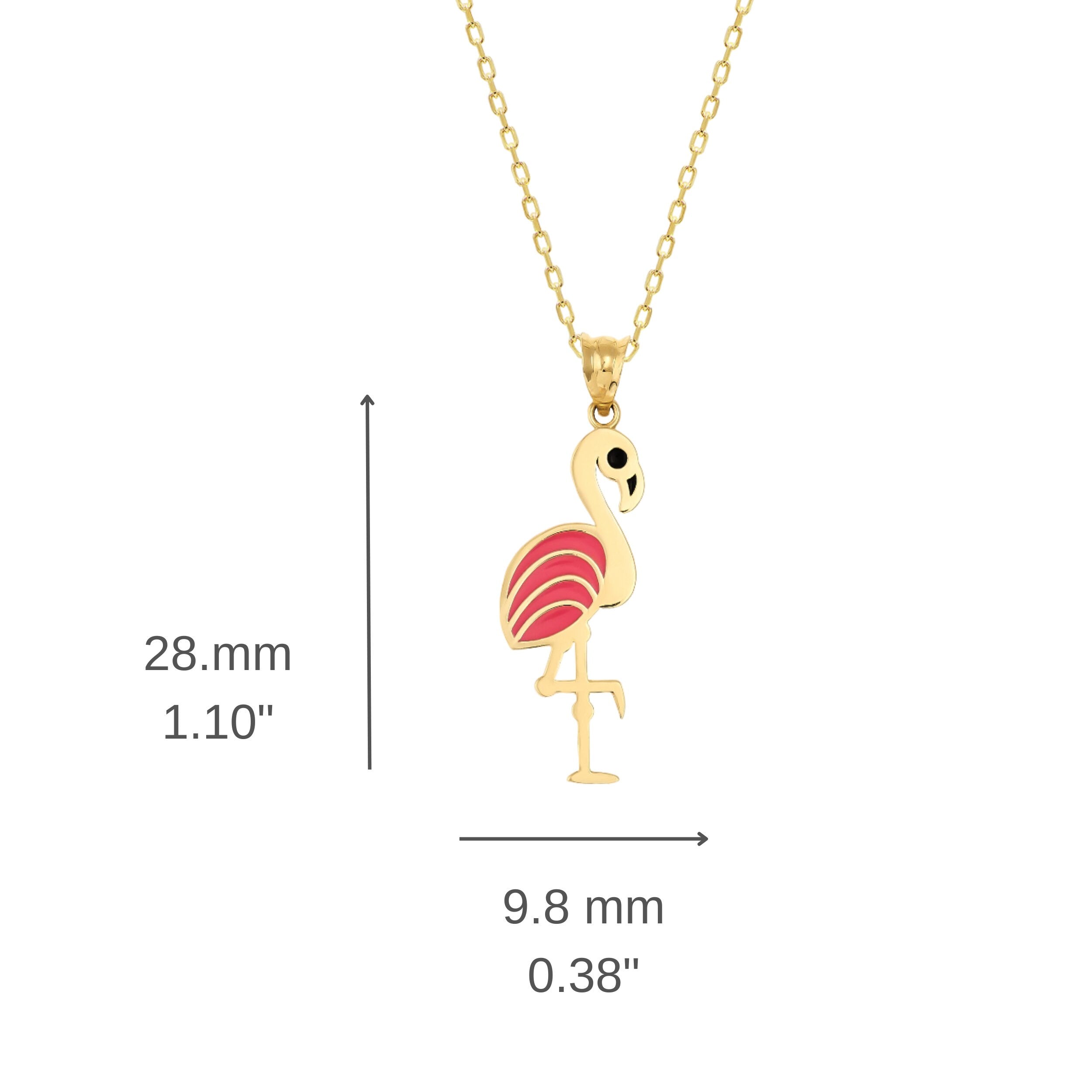 14K Gold Flamingo Necklace