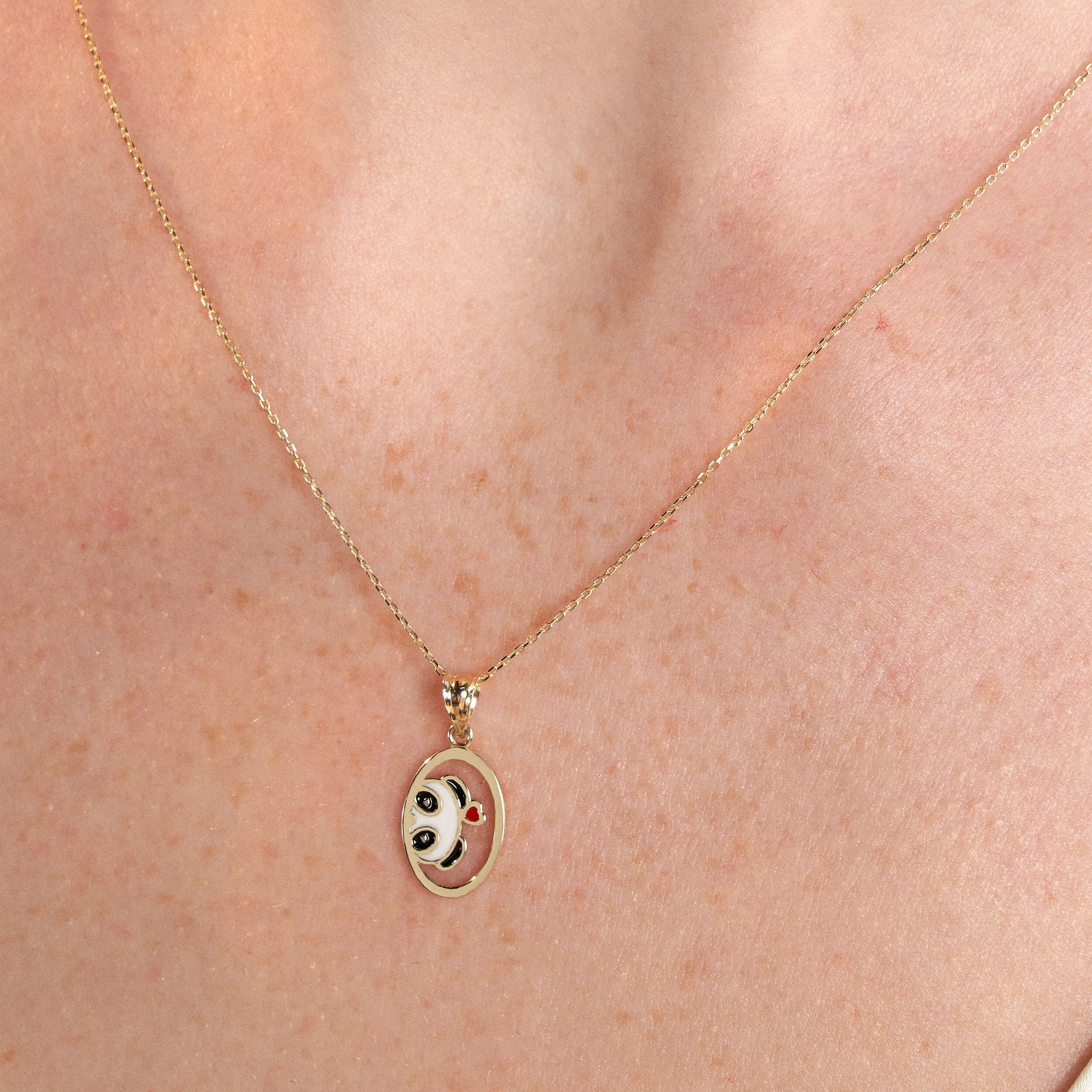 14K Gold Lover Panda Necklace