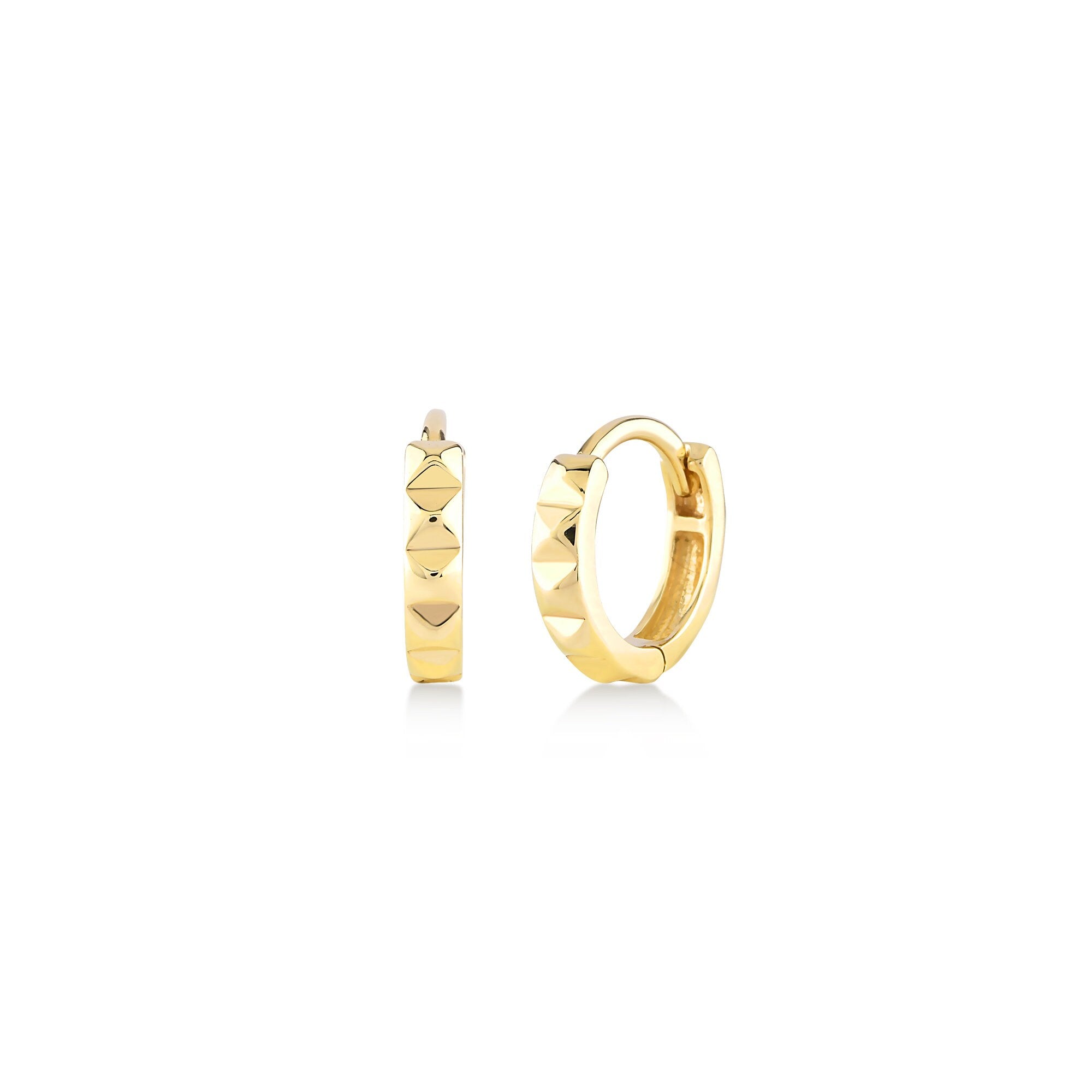 14K Solid Gold Tiny Hoop Earrings for Men